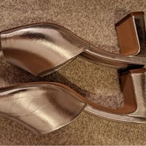 Elegant Silver Women's Block Heels